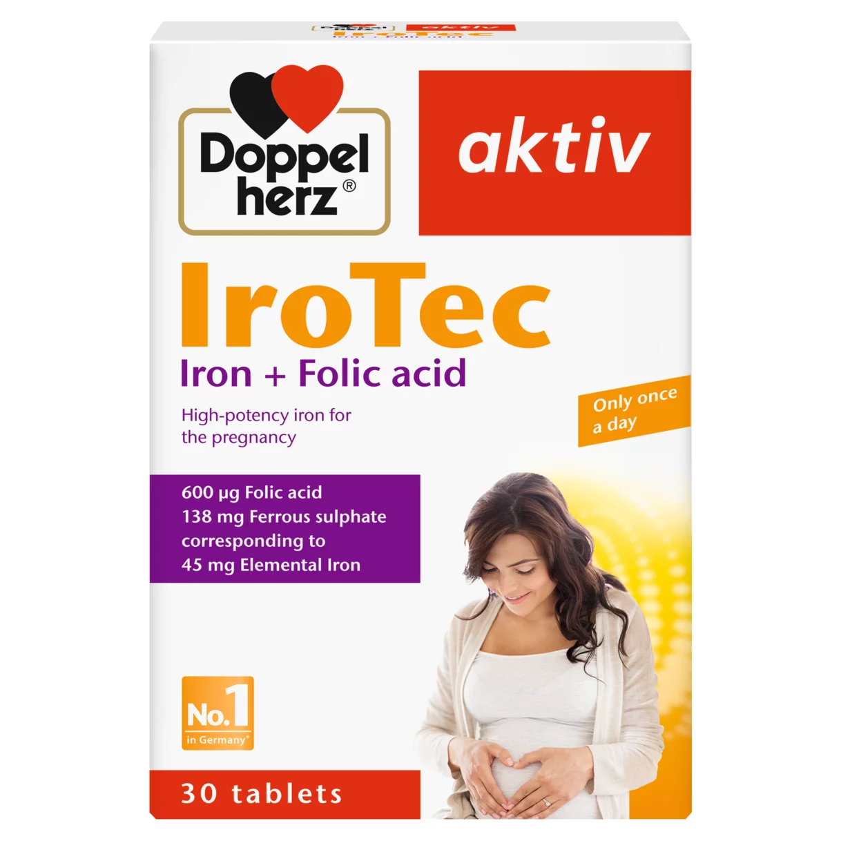 Illustration of the product packaging Doppelherz aktiv IroTec front view
